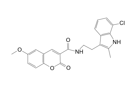 N-[2-(7-chloranyl-2-methyl-1H-indol-3-yl)ethyl]-6-methoxy-2-oxidanylidene-chromene-3-carboxamide