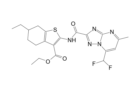 ethyl 2-({[7-(difluoromethyl)-5-methyl[1,2,4]triazolo[1,5-a]pyrimidin-2-yl]carbonyl}amino)-6-ethyl-4,5,6,7-tetrahydro-1-benzothiophene-3-carboxylate