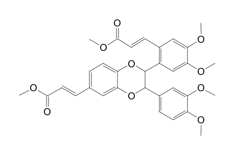 3-(3,4-Dimethoxyphenyl)-2-[3,4-dimethoxy-6-(2-methoxycarbonylethenyl)phenyl]-6-(2-methoxycarbonylethenyl)-1,4-benzodioxane