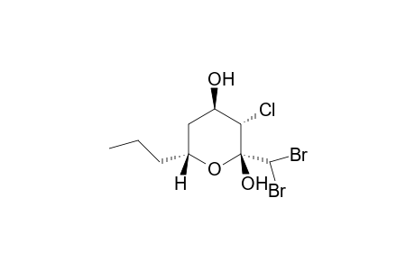 Pyranosylmagellanicus A [2,4-Dihydroxy-3-chloro-6-popyl-2-(dibroomomethyl)tetrahydropyran]