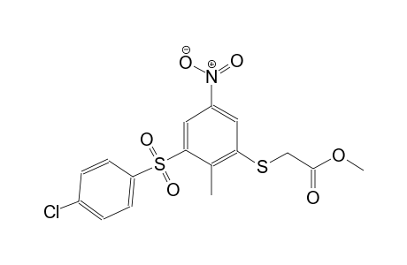 Methyl ({3-[(4-chlorophenyl)sulfonyl]-2-methyl-5-nitrophenyl}sulfanyl)acetate