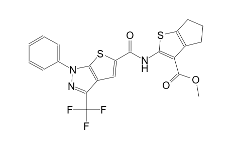 methyl 2-({[1-phenyl-3-(trifluoromethyl)-1H-thieno[2,3-c]pyrazol-5-yl]carbonyl}amino)-5,6-dihydro-4H-cyclopenta[b]thiophene-3-carboxylate