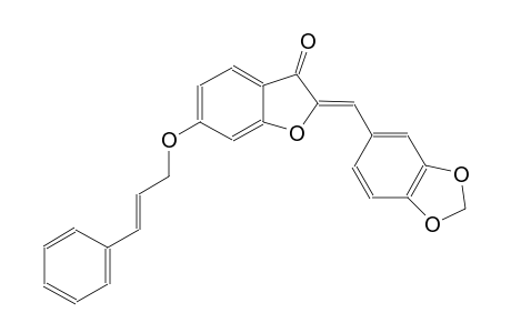 3(2H)-benzofuranone, 2-(1,3-benzodioxol-5-ylmethylene)-6-[[(2E)-3-phenyl-2-propenyl]oxy]-, (2Z)-