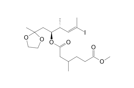 2-{2'-[5"-(Methoxycarbonyl)-3"-methylpentanoyl]oxy-3'-methyl-5'-iodo-4'-hexenyl}-2-methyldioxolane