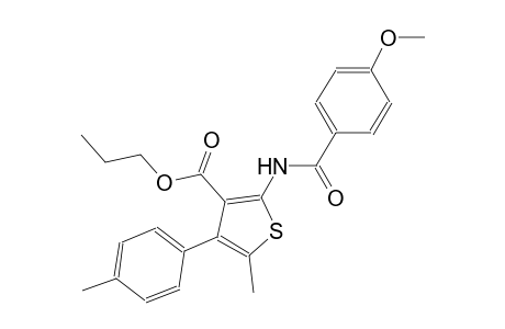 propyl 2-[(4-methoxybenzoyl)amino]-5-methyl-4-(4-methylphenyl)-3-thiophenecarboxylate
