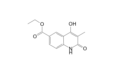 6-Quinolinecarboxylic acid, 1,2-dihydro-4-hydroxy-3-methyl-2-oxo-, ethyl ester