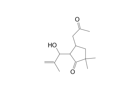 2,2-Dimethyl-5-(2-methyl-1-oxidanyl-prop-2-enyl)-4-(2-oxidanylidenepropyl)cyclopentan-1-one