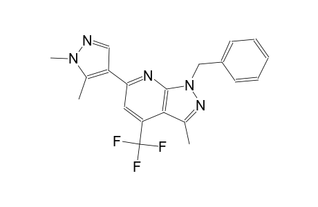 1H-pyrazolo[3,4-b]pyridine, 6-(1,5-dimethyl-1H-pyrazol-4-yl)-3-methyl-1-(phenylmethyl)-4-(trifluoromethyl)-