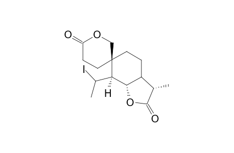 Spiro[2-oxa-3-oxocyclohexane-6,6'-1'-oxa-3'-methyl-7'-(1-iodoethyl)bicyclo[4.3.0]nonan-2'-one]