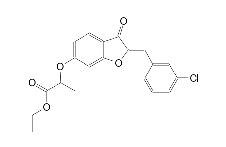 propanoic acid, 2-[[(2Z)-2-[(3-chlorophenyl)methylene]-2,3-dihydro-3-oxobenzofuranyl]oxy]-, ethyl ester