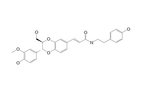 (E)-3-{(2,3-TRANS)-2-(4-HYDROXY-3-METHOXYPHENYL)-3-HYDROXYMETHYL-2,3-DIHYDROBENZO-[B]-[1.4]-DIOXIN-6-YL}-N-(4-HYDROXYPHENYLETHYL)-ACRYLAMIDE