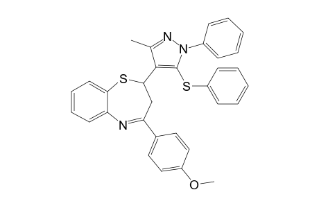 2,3-Dihydro-2-(3-methyl-1-phenyl-5-phenylthio-1H-pyrazol-4-yl)-4-(4-methoxyphenyl)-1,5-benzothiazepine