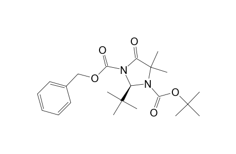 t-Butyl (R)-3-benzyloxycarbonyl-2-(t-butyl)-5,5-dimethyl-4-oxoimidazolidine-1-carboxylate
