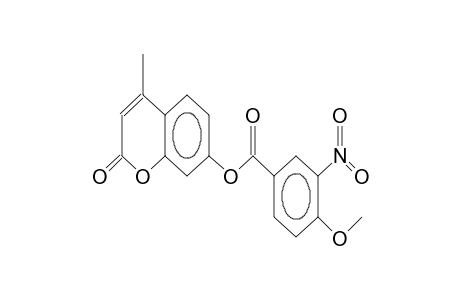 4-methyl-7-(3-nitro-4-methoxybenzoyl)oxycoumarine