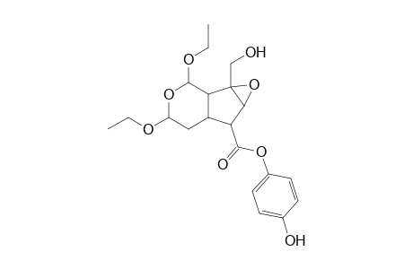 2,4-Diethoxy-7-(p-hydroxyphenylcarboxyl)-8,9-epoxy-9-(hydroxymethyl)3-oxa-bicyclo[4.3.0]-cyclononane