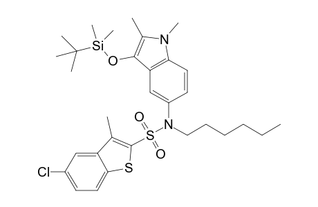 N-Hexyl-N-[3-(tert-butyldimethylsiloxy)-1,2-dimethyl-1H-indol-5-yl]-5-chloro-3-methylbenzo[b]thiophene-2-sulfonamide
