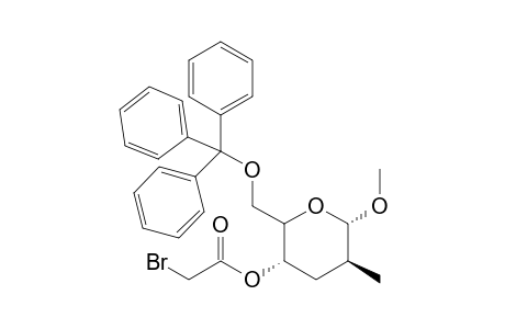 Methyl 4-O-bromoacetyl-2,3-dideoxy-2-C-methyl-6-O-triphenylmethyl-.alpha.-D-arabino-hexopyranoside