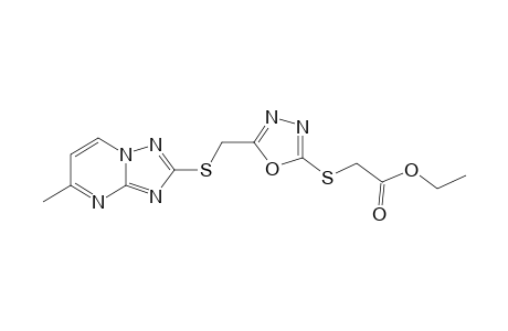 2-((5-(ethoxycarbonylmethylthio)-1,3,4-oxadiazol-2-yl)-methylthio)-5-methyl-1,2,4-triazolo-[1,5-a]pyrimidine