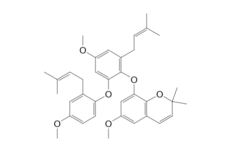 6-Methoxy-8-[4-methoxy-2-[4-methoxy-2-(3-methylbut-2-enyl)phenoxy]-6-(3-methylbut-2-enyl)phenoxy]-2,2-dimethyl-1-benzopyran
