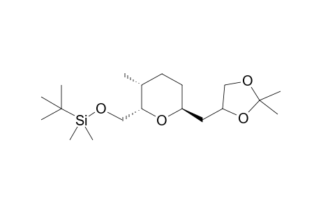 tert-Butyl-[(2S,3R,6S)-6-((4RS)-2,2-dimethyl[1,3]dioxolan-4-ylmethyl)-3-methyltetrahydropyran-2-ylmethoxy]dimethylsilane