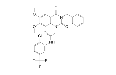 2-(3-benzyl-2,4-diketo-6,7-dimethoxy-quinazolin-1-yl)-N-[2-chloro-5-(trifluoromethyl)phenyl]acetamide
