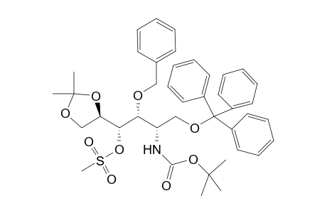3-O-Benzyl-2-t-butyloxycarbonylamino-2-deoxy-5,6-O-isopropylidene-4-O-methanesulfonnyl-1-O-triphenylmethyl-D-glucitol