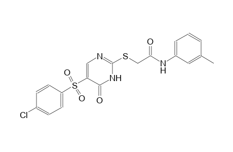acetamide, 2-[[5-[(4-chlorophenyl)sulfonyl]-1,6-dihydro-6-oxo-2-pyrimidinyl]thio]-N-(3-methylphenyl)-