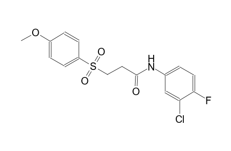N-(3-chloro-4-fluorophenyl)-3-[(4-methoxyphenyl)sulfonyl]propanamide
