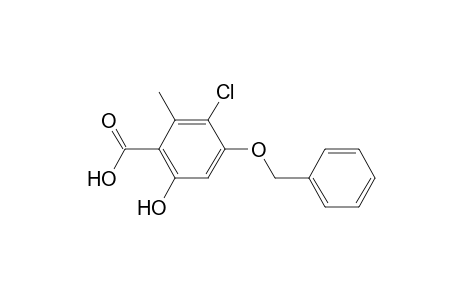 4-benzyloxy-3-chloro-6-hydroxy-2-methylbenzoic aicd