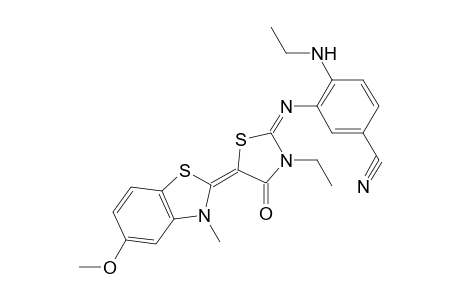 4-(ethylamino)-3-{[3-ethyl-5-(5-methoxy-3-methyl-1,3-benzothiazol-2(3H)-ylidene)-4-oxo-1,3-thiazolidin-2-ylidene]amino}benzonitrile
