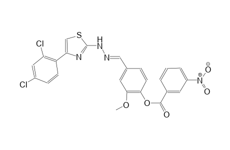 4-((E)-{[4-(2,4-dichlorophenyl)-1,3-thiazol-2-yl]hydrazono}methyl)-2-methoxyphenyl 3-nitrobenzoate