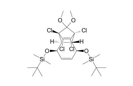meso-(1R*,2R*,3S*,6R*,7S*,8S*)-1,8,9,10-Tetrachloro-11,11-dimethoxy-3,6-bis(t-butyldimethylsilyl)oxytricyclo[6.2.1.0(2,7)]undeca-4,9-diene