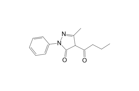 3H-Pyrazol-3-one, 2,4-dihydro-5-methyl-4-(1-oxobutyl)-2-phenyl-