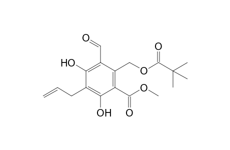 2-[(2,2-dimethyl-1-oxopropoxy)methyl]-3-formyl-4,6-dihydroxy-5-prop-2-enylbenzoic acid methyl ester