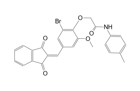 2-{2-bromo-4-[(1,3-dioxo-1,3-dihydro-2H-inden-2-ylidene)methyl]-6-methoxyphenoxy}-N-(4-methylphenyl)acetamide