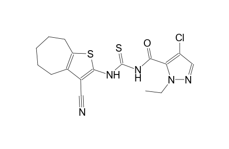 N-[(4-chloro-1-ethyl-1H-pyrazol-5-yl)carbonyl]-N'-(3-cyano-5,6,7,8-tetrahydro-4H-cyclohepta[b]thien-2-yl)thiourea