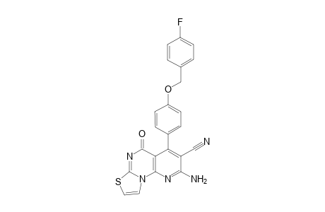 12-amino-10-{4-[(4-fluorophenyl)methoxy]phenyl}-8-oxo-5-thia-2,7,13-triazatricyclo[7.4.0.0(2,6)]trideca-1(9),3,6,10,12-pentaene-11-carbonitrile