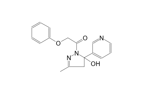 1H-pyrazol-5-ol, 4,5-dihydro-3-methyl-1-(phenoxyacetyl)-5-(3-pyridinyl)-