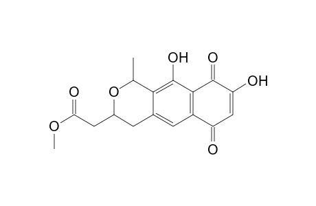 1H-Naphtho[2,3-c]pyran-3-acetic acid, 3,4,6,9-tetrahydro-8,10-dihydroxy-1-methyl-6,9-dioxo-, methyl ester