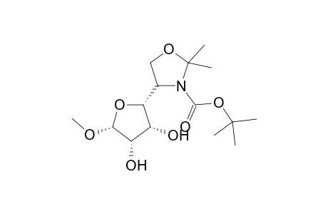 1,1-Dimethylethyl[2R-[2.alpha.(R(*)),3.alpha.,4.alpha.,5.alpha.]]-4-(3,4-Dihydroxytetrahydro-5-methoxy-2-furanyl)-2,2-dimethyl-3-oxazolidinecarboxylate
