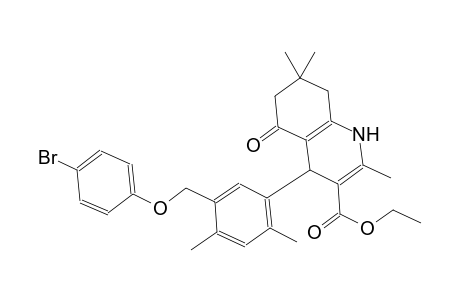 ethyl 4-{5-[(4-bromophenoxy)methyl]-2,4-dimethylphenyl}-2,7,7-trimethyl-5-oxo-1,4,5,6,7,8-hexahydro-3-quinolinecarboxylate