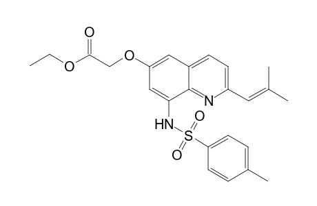Ethyl 2-[2-(2-Methyl-1-propenyl]-6-quinolyloxy-8-p-toluenesulfonamido]acetate