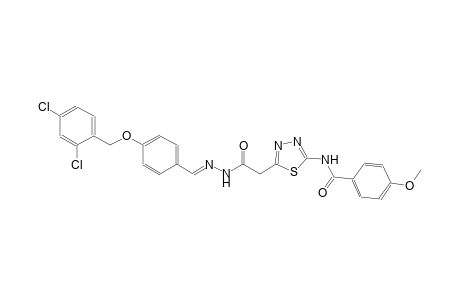 N-{5-[2-((2E)-2-{4-[(2,4-dichlorobenzyl)oxy]benzylidene}hydrazino)-2-oxoethyl]-1,3,4-thiadiazol-2-yl}-4-methoxybenzamide