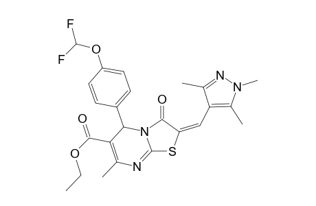 (2E)-5-[4-(difluoromethoxy)phenyl]-3-keto-7-methyl-2-[(1,3,5-trimethylpyrazol-4-yl)methylene]-5H-thiazolo[3,2-a]pyrimidine-6-carboxylic acid ethyl ester