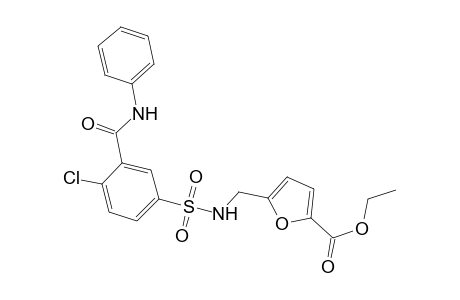 5-[[[3-[anilino(oxo)methyl]-4-chlorophenyl]sulfonylamino]methyl]-2-furancarboxylic acid ethyl ester