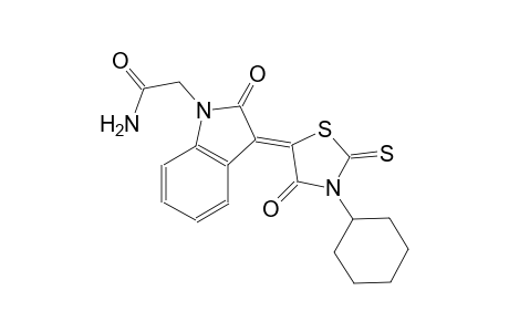 2-[(3Z)-3-(3-cyclohexyl-4-oxo-2-thioxo-1,3-thiazolidin-5-ylidene)-2-oxo-2,3-dihydro-1H-indol-1-yl]acetamide