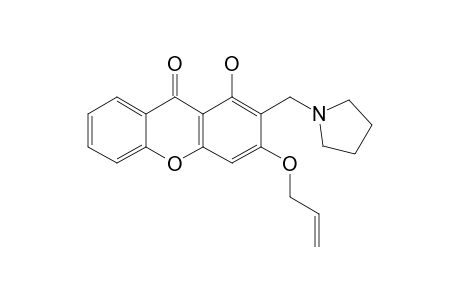 3-ALLYLOXY-1-HYDROXY-2-(PYRROLIDIN-1-YL-METHYL)-9H-XANTHEN-9-ONE