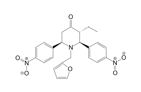(2S,3R,6R)-3-ethyl-1-(furan-2-ylmethyl)-2,6-bis(4-nitrophenyl)piperidin-4-one