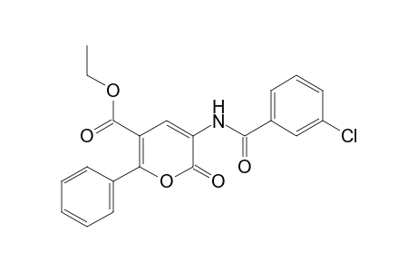 3-(m-CHLOROBENZAMIDO)-2-OXO-6-PHENYL-2H-PYRAN-5-CARBOXYLIC ACID, ETHYL ESTER