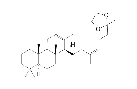 (E) ent-[(14.alpha. h)-isocopal-12-en-15-yl]-6-methyl-5-hepten-2-one ethylene acetals